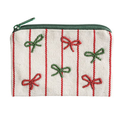 Holiday beaded pouch