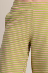 Striped texture crop pant set