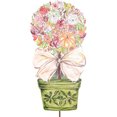 Large Becks rose and pumpkin topiary