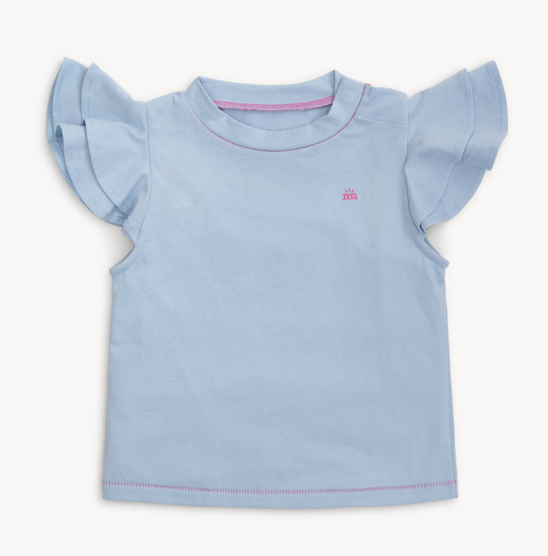 Blue ruffle tee