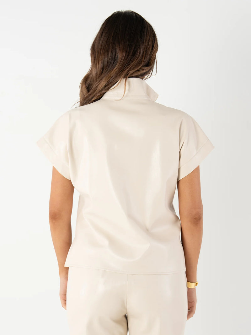 Poppy Pullover-Vegan leather