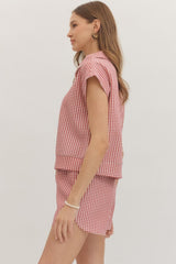 Red Gingham short set