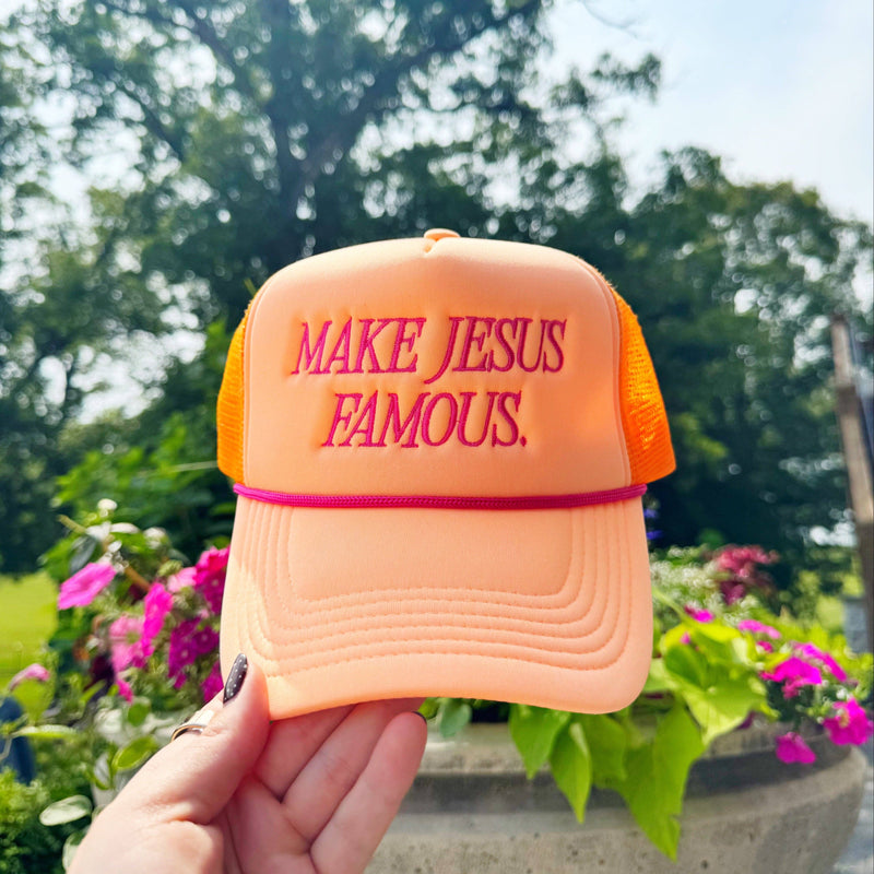 Make Jesus Famous Hat: Peach
