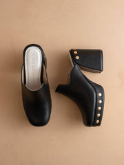 The Sierra | Black Platform Clog Mule