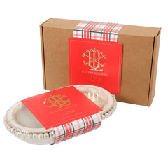 Noble Fir 3 Wick White Beaded Dough Bowl