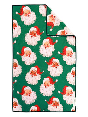 Santa Clause: Double-Sided Hand Towel: Green / Hand Towel (17 in x 27 in)
