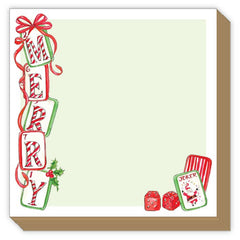 Merry Mahjong Tiles with Red Bow and DiceMini Luxe Notepad