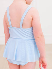 Girls Glass Slipper Princess Dress-Up Skirted One Piece with 3D Flowers