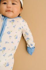 Blue Blooms bamboo sleeper (bow not included)
