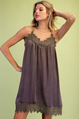 Lace Hem Cami shirt/ Dress