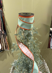 Tafetta mint green with orange pipping