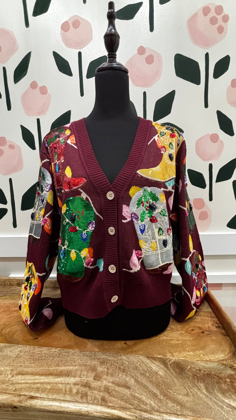 QOS Christmas Cowboy boots button up