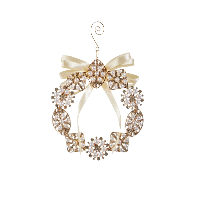 6” Pearl Brooch wreath ornament