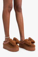BUTTERSCOTCH - Plush & Cozy Platform Slipper w/ Bow Detail