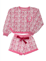 Bow ruffled Pajama set