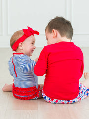 Boys Vintage Red Long Sleeve Rash Guard