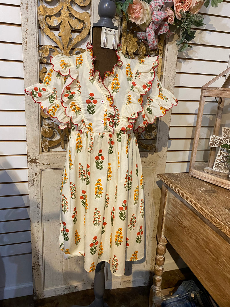 Floral baby doll ruffle dress