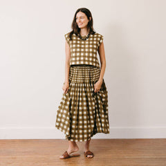 Painted Gingham Quilted Greta Top