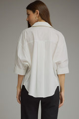 White collar top with Gold detail