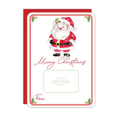 Merry Christmas Santa in Red Suit Gift Card Greeting