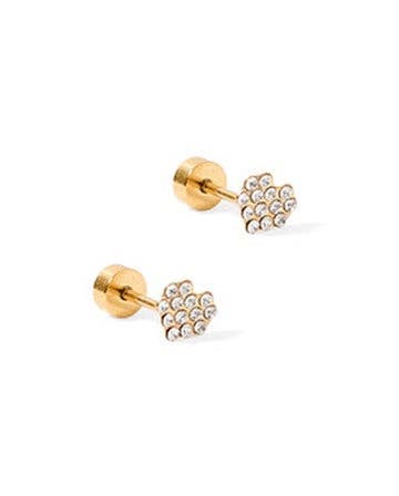 Screwback Stud Earrings - Leo - Clear