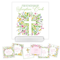 Friendship Spring Flowers Scripture Cards With Acrylic Block