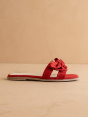 The Ginny | Cherry Textured Bow Slide