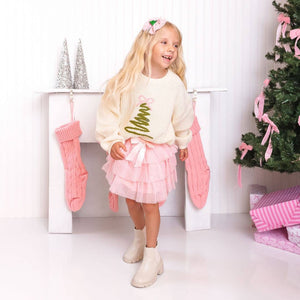 Christmas Tree Tulle Bow Headband - Holiday Hair Accessories