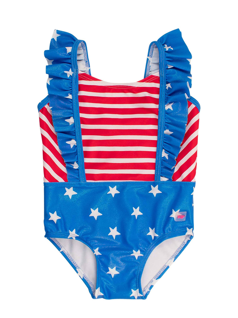 Girls Shimmer Stars & Stripes Pinafore One Piece