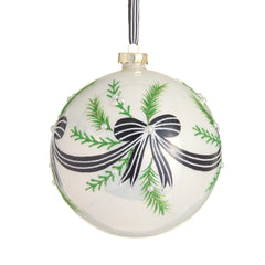 6” black bow bunting ball ornament