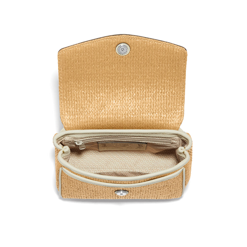 Tatum Straw flap satchel
