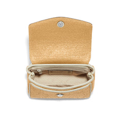 Tatum Straw flap satchel