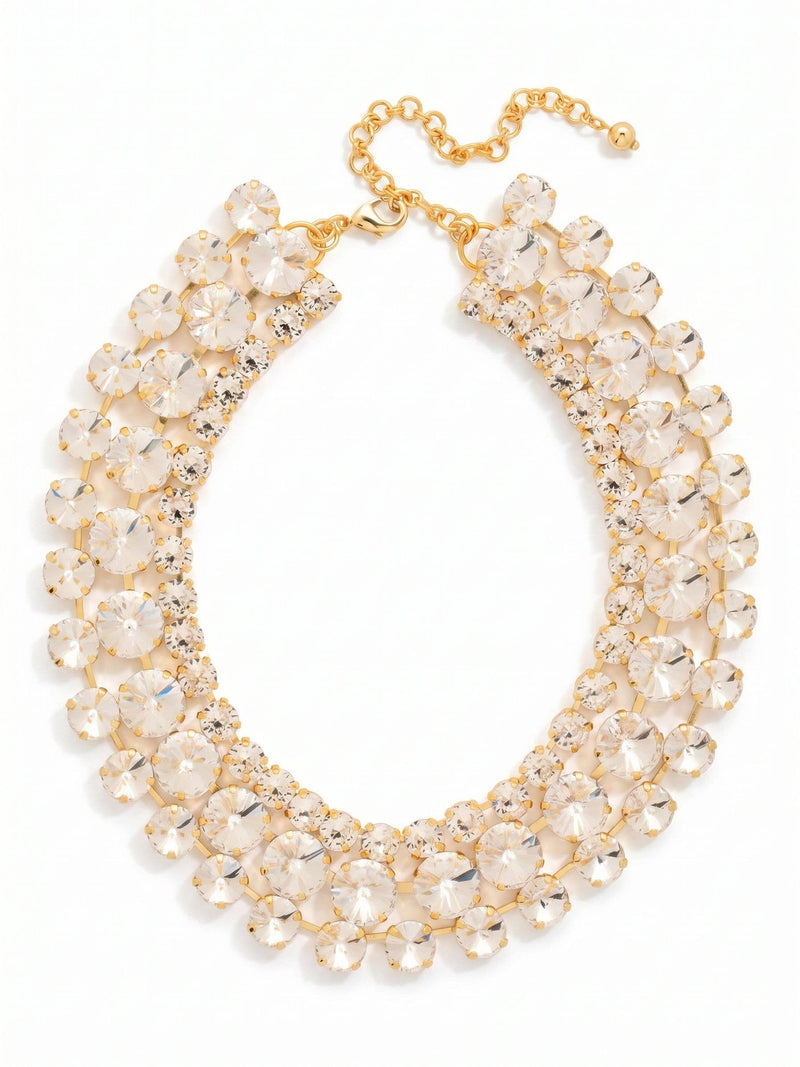 Penelope Layered Statement Necklace - Clear