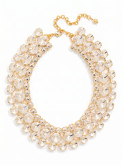 Penelope Layered Statement Necklace - Clear