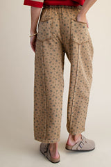 Ditsy mineral wash barrel pant