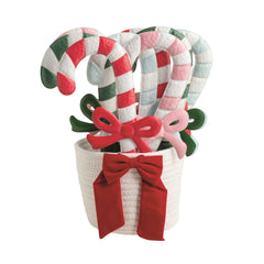 Candy cane tin ornament
