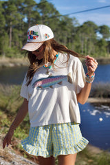 Rainbow trout crop tee