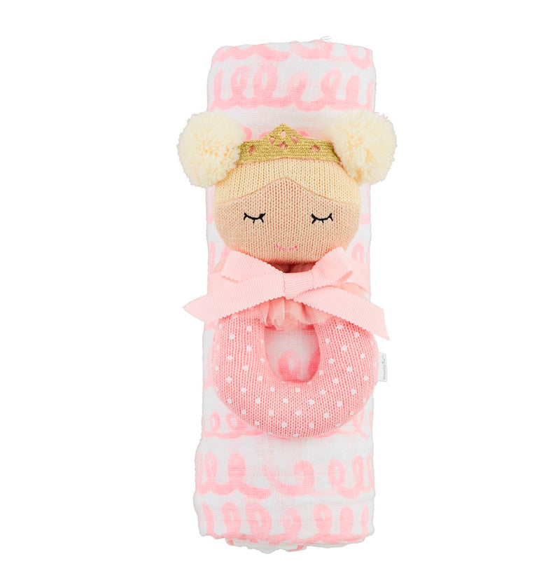 Swaddle and blanket gift set