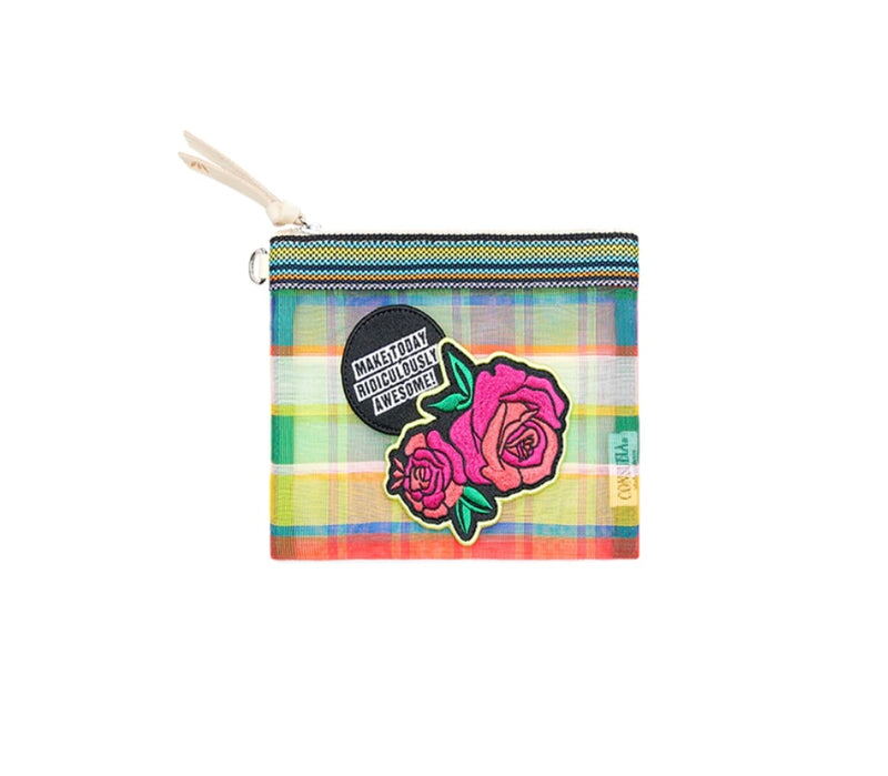 Marcela patch mesh zip pouch