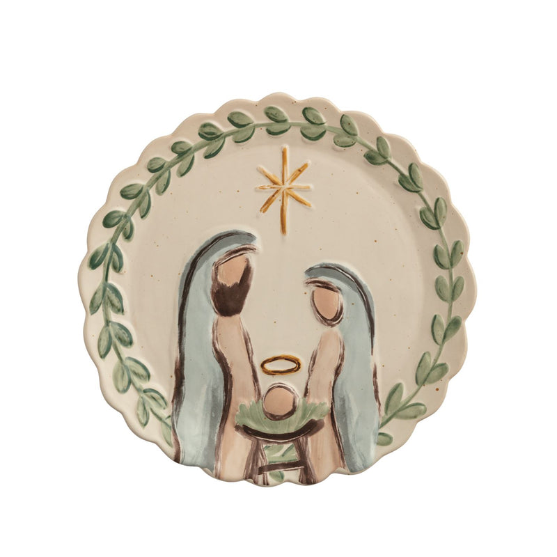 Nativity round platter