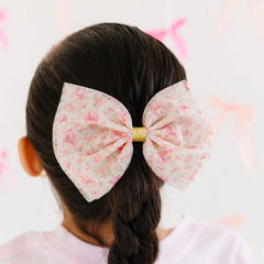 Ditsy Floral Tulle Bow Clip - Hair Bows