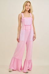 Mineral Washed Tea Party Ruffle Jumpsuit