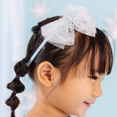 Glitter Snowflake Bow Headband - Kids Hair - Winter