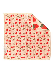 Berries & Cherries: Reversible Washcloth: Cream / 12x12 in / Washcloth