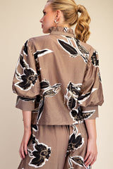 Taupe floral 2 piece set