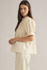 Ecru top with lace details