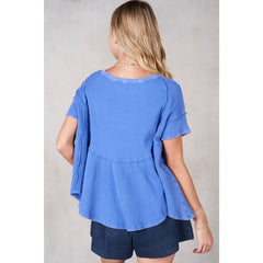 Flare Cotton Waffle SS Top