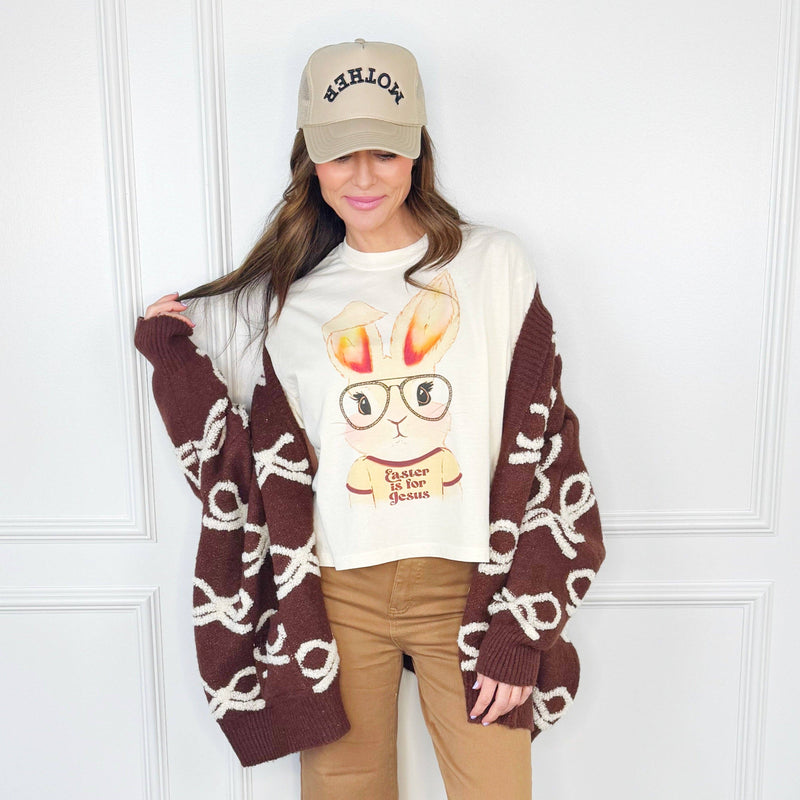 Easter Is For Jesus Bunny Crop Tee