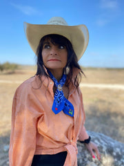 Embroidered Cactus ❤️ Bandana: White