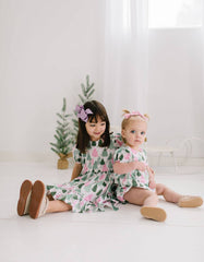 Quinn Poplin Romper in Christmas Trees